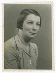 Studio portrait of Karola Ogurek [probably taken after she fled to Hungary].