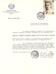 Unauthorized Salvadoran citizenship certificate issued to Alexander (Sandor) Tausky (b.