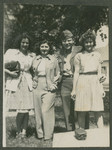 Herman Kutun poses with three female Jewish DPs, (probably in Garmisch).