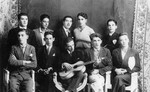 A group of Jewish students, possibly called "Benovolentsia", 

Among those pictured are brothers Yechiel Finci (back row, far right) and Moshe Finci (front row, second from the left).