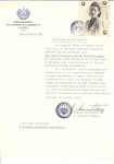 Unauthorized Salvadoran citizenship certificate made out to Lea Sluckeryte (nee 1919 in Kursenai) by George Mandel-Mantello, First Secretary of the Salvadoran Consulate in Geneva and sent to her in Kursenai.