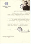 Unauthorized Salvadoran citizenship certificate issued to Ponas Girsas Desleris by George Mandel-Mantello, First Secretary of the Salvadoran Consulate in Switzerland and sent to him in Kaunas.