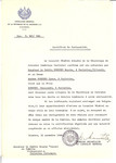 Unauthorized Salvadoran citizenship certificate issued to Rabbi Mosche Brenner, his wife Chana Brenner and daughter Basschewa from Panevezys by George Mandel-Mantello, First Secretary of the Salvadoran Consulate in Switzerland.