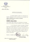 Unauthorized Salvadoran citizenship certificate issued to Reisa Schochert of Telsiai and her sons Chajim and Jeschua by George Mandel-Mantello, First Secretary of the Salvadoran Consulate in Switzerland.