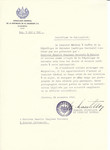 Unauthorized Salvadoran citizenship certificate made out to Samuelis Chajimas Deinesis by George Mandel-Mantello, First Secretary of the Salvadoran Consulate in Geneva and sent to him in Telsiai.