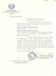 Unauthorized Salvadoran citizenship certificate made out to Meier Jzikas Geringas and his wife (nee Nemasciai) by George Mandel-Mantello, First Secretary of the Salvadoran Consulate in Geneva and sent to them in Taurage.