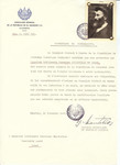 Unauthorized Salvadoran citizenship certificate issued to Rabbi Gerschon Mijadnikas by George Mandel-Mantello, First Secretary of the Salvadoran Consulate in Switzerland and sent to him in Kelme.