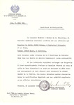 Unauthorized Salvadoran citizenship certificate issued to Rabbi Kalman Baron and his wife Musia Baron of Panevezys by George Mandel-Mantello, First Secretary of the Salvadoran Consulate in Switzerland.
