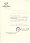 Unauthorized Salvadoran citizenship certificate made out to Joselis Jonas Javneris, his wife and children and his family by George Mandel-Mantello, First Secretary of the Salvadoran Consulate in Geneva and sent to them in Nemasciai.
