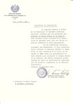 Unauthorized Salvadoran citizenship certificate issued to Rabbi Graza and his family by George Mandel-Mantello, First Secretary of the Salvadoran Consulate in Switzerland and sent to him in Verzanai.