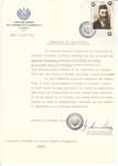 Unauthorized Salvadoran citizenship certificate issued to Rabbi Danielis Movsovicius and his wife Chaja Movsovicius by George Mandel-Mantello, First Secretary of the Salvadoran Consulate in Switzerland and sent to them in Kelme.