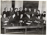 The members of the War Crimes Executive Committee at the signing of the agreement to create the International Military Tribunal to prosecute German war criminals.