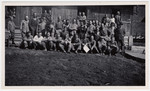 Group portrait of Jewish internees in an unidentified Swiss labor camp.