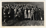 Group portrait of Jewish internees in an unidentified Swiss labor camp.