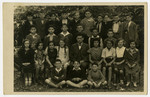 Class portrait of the Juedische Gemeinde Schule in Brno, Czechoslovakia.