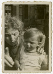 Close-up portrait of an unidentified woman and child.