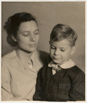Studio portrait of Lotte and Robert Wagemann, a Jehovah's Witness mother and son.