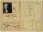 Passport with a red "J" and the imposed middle name "Sara" issued to Martha Braun.