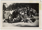 Group portrait of teenagers in a religious summer camp, Machane Yeshurun.