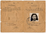 Identity card issued to former Exodus passenger Irene Burenstein in the Poppendorf DP camp.