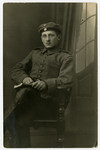 Studio portrait of Emil Feigenbaum, a German-Jewish soldier in World War I.
