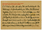 Verso of a postcard sent from the Buchenwald concentration camp.