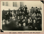 Portrait of 7th grade German school girls in their classroom in Cologne.
