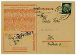 Postcard sent from the Buchenwald concentration camp.