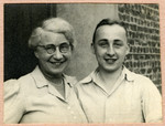 Werner Feigenbaum poses with his mother Clara after liberation.