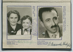 Photographs from the Czech family passport of Alexander (Sandor), Toba (Ilona), and Jiri Seidenfeld.
