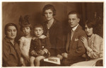 Studio portrait of a prewar Jewish family in Lodz, Poland.