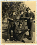 Sala Perec poses with fellow female soldiers in the Israeli army.