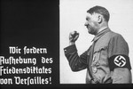 14th slide from a Hitler Youth slideshow about the aftermath of WWI, Versailles, how it was overcome and the rise of Nazism.