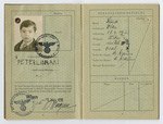 Identification papers issued to Peter Linhard stating he was born in Vienna on April 18, 1933.