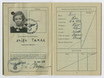 Identification papers issued to Erika Tamar stating she was born in Vienna on June 10, 1934.