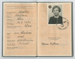 Identification papers issued to Klara Rattner stating she was born in Vienna on August 16, 1930 but is officially stateless.
