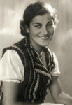 Studio portrait of  Chava Leichter, the sister of Chaim.