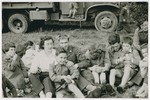 Members of the Frankfurt GI Council go on an excursion with children [probably from the Lindenfels children's home].