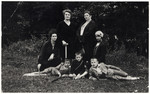 Members of the Teichholz family pose during an excursion to the Carpathian Mountains.