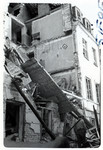 View of a bombed out apartment building in the besieged city of Warsaw.