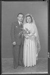 Studio wedding portrait of Dr. Lajos Weisz and his bride.