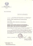 Unauthorized Salvadoran citizenship certificate issued to Eduard Weisz, his wife Renee Weisz, and their children Israel, Regina, Marek, and Samo (entire family born in Radvan nad Hronom)  by George Mandel-Mantello, First Secretary of the Salvadoran Consulate in Switzerland.