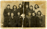 Group portrait of young women from the Kibbutz Mekor Baruch hachshara in Bacoli, Italy.