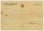 Letter from the Hungarian Red Cross dated December 4, 1942, from the military department of the Red Cross addressed to Mrs.