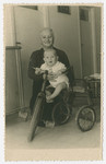 Simon Paul Lingerleider with his grandmother Rose Leidner.