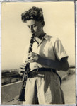Daniel Barnea plays the clarinet in Kibbutz Givat Brenner.