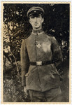 Close-up portrait of Erwin Heilbronner, a German-Jewish soldier in World War I, wearing an Iron Cross.