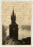 Photograph of the water tower of the Novotneho Lavka [Old Town Mills] in Prague.