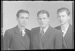 Studio portrait of Ferene Perl and two other young men.