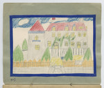 Color drawing of Chateau-le-Masgelier from a souvenir scrapbook presented to Boris Wolosoff prior to his emigration from France.